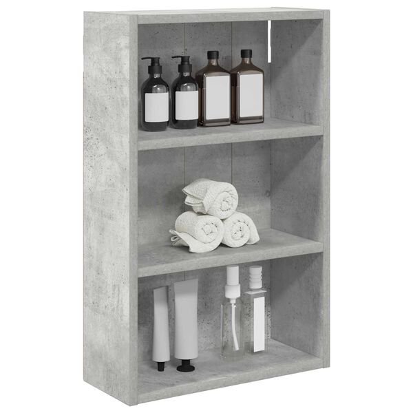 vidaXL Armadio da bagno a muro Grigio Cemento 40 x 16 x 62,5 cm
