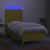 vidaXL Letto a Molle con Materasso e LED Verde 80x200 cm in Tessuto