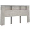 vidaXL Testiera con Scomparti Grigio Cemento 180x18,5x104,5 cm