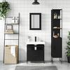 vidaXL Set Mobili da Bagno 3 pz Nero in Legno Multistrato