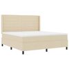 vidaXL Letto a molle con materasso Crema 180 x 200 cm Tessuto