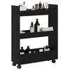 vidaXL Carrello di Stoccaggio Stretto Rovere Nero 60 x 22 x 80 cm