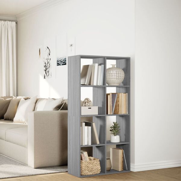 vidaXL Libreria Divisorio Grigio Sonoma 69,5x29x137,5cm in Truciolato