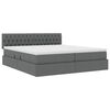 vidaXL Letto con testiera Grigio scuro 200 x 200 cm Tessuto