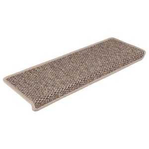 vidaXL Tappeti Adesivi Scale Aspetto Sisal 15 pz 65x21x4cm Beige Scuro