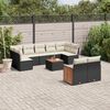 vidaXL Set Divani da Giardino 10pz con Cuscini in Polyrattan Nero