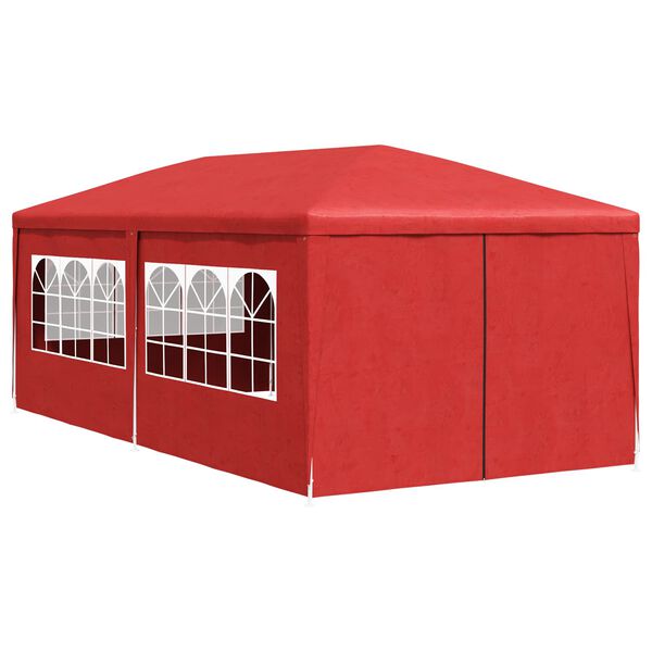 vidaXL Tenda da festa con pareti Rosso 600 x 300 x 255 cm PE e Acciaio