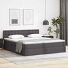 vidaXL Letto con contenitore e LED Grigio 160 x 200 cm Pelle Sintetica