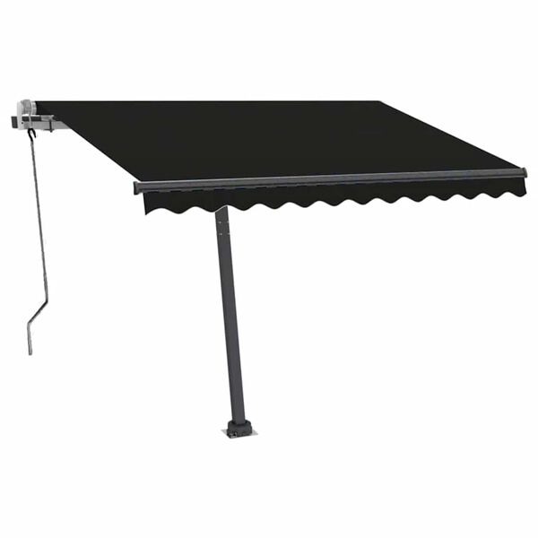 vidaXL Tenda da Sole Retrattile Manuale con LED 300x250 cm Antracite
