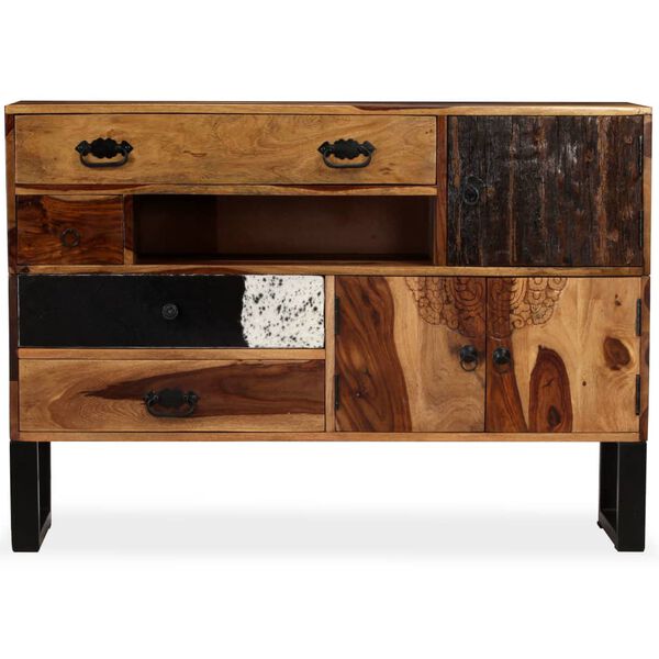 vidaXL Credenza in Legno Massello di Acacia 115x30x80 cm
