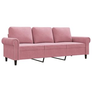 vidaXL Divano a 3 Posti rosa 180 cm in Velluto