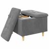 vidaXL Pouf contenitore Grigio scuro 60 x 60 x 45 cm Velluto