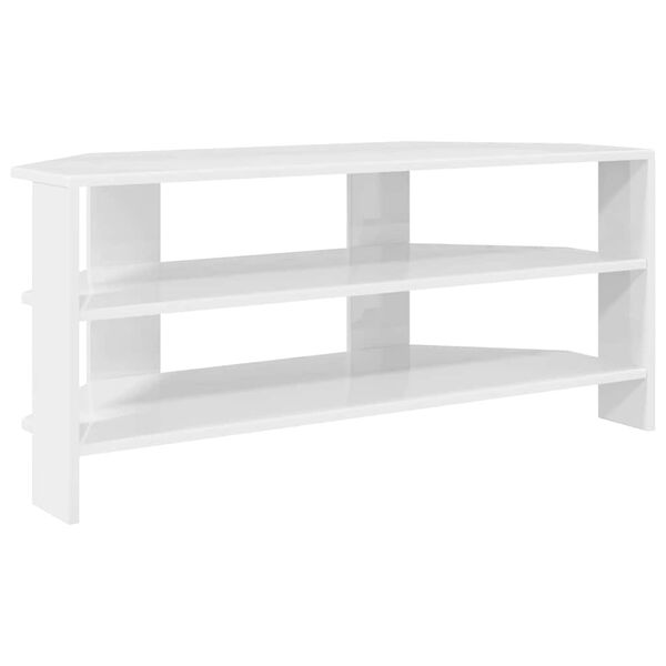 vidaXL MobileTVAngolare Bianco ad Alto Lucido 102x40,5x45cm