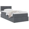 vidaXL Letto con Contenitore Grigio scuro 100 x 200 cm Velluto