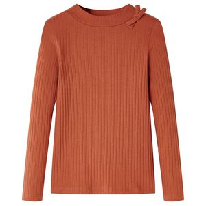 vidaXL Maglietta da Bambina a Maniche Lunghe Cognac 104