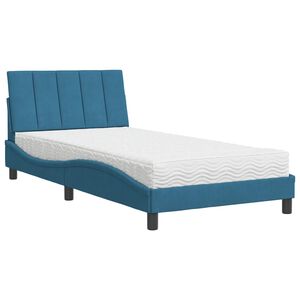 vidaXL Letto con Materasso Hanko Blu 100x200 cm in Velluto