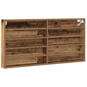 vidaXL Vetrina A parete Legno vecchio 100 x 8,5 x 50 cm