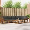 vidaXL Set di divani da esterno con cuscino 7 pcs Naturale e Antracite