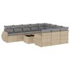 vidaXL Set Divani da Giardino 11 pz con Cuscini Beige in Polyrattan