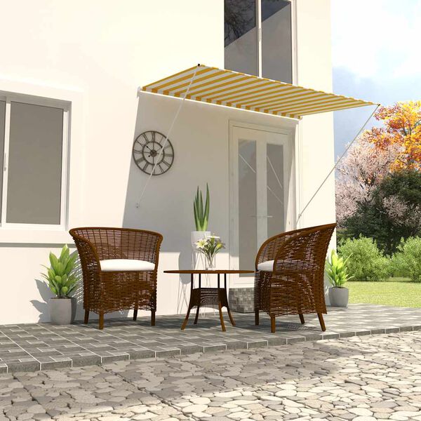vidaXL Tenda da Sole Retrattile 200x150 cm Giallo e Bianco