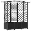 vidaXL Letto Rialzato con Griglia e Tetto Nero 163 x 40 x 138 cm PP