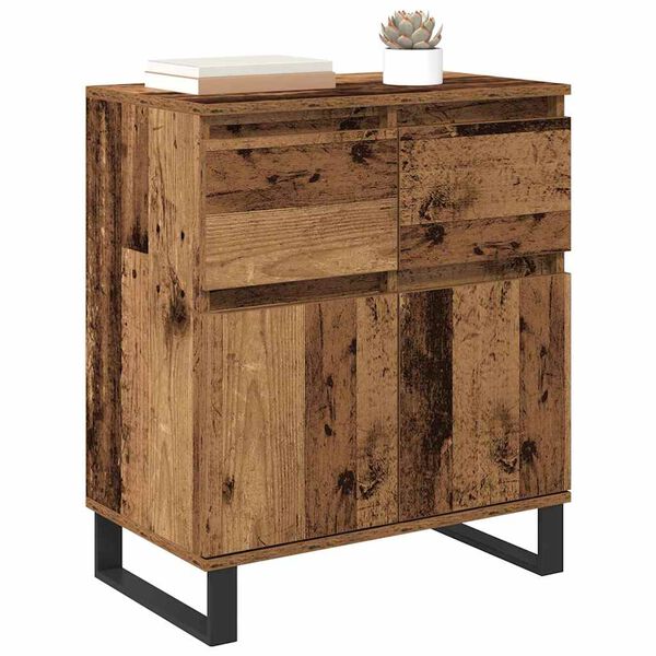 vidaXL Credenza con cassetto Legno vecchio 60 x 35 x 70 cm