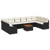 vidaXL Set Divano da Giardino con cuscino 11 pcs Nero polyrattan