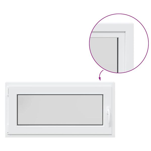 vidaXL Finestra da cantina "RISOR" 100x50 cm anta ribalta DIN sinistra bianca