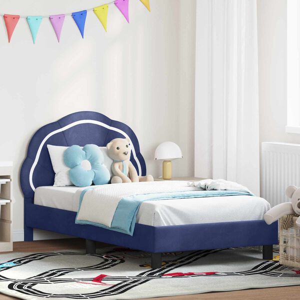 vidaXL Struttura letto bambini con testata Blu Polizia 80 x 160 cm