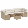 vidaXL Set Divano da Giardino 8 pz 7-Numero di posti Beige polyrattan