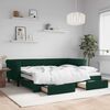 vidaXL Divano Letto Estraibile Cassetti Verde Scuro 90x200cm Velluto