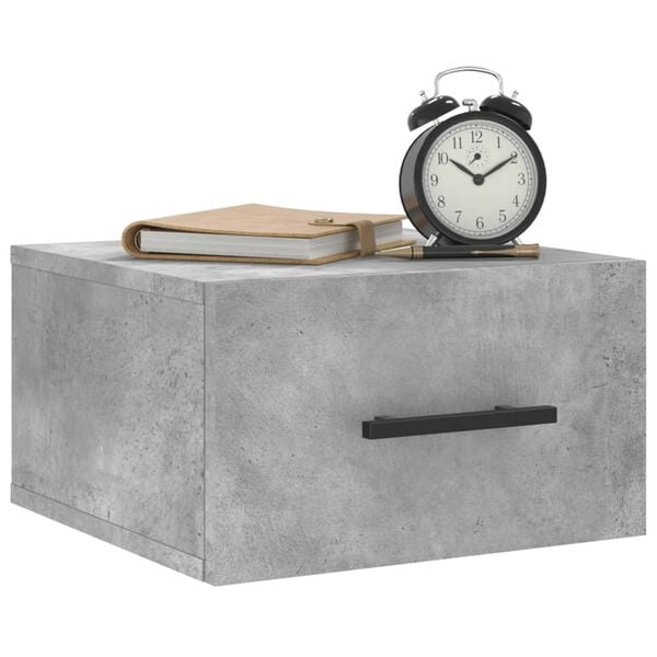vidaXL Comodini a Muro 2 pz Grigio Cemento 35x35x20 cm