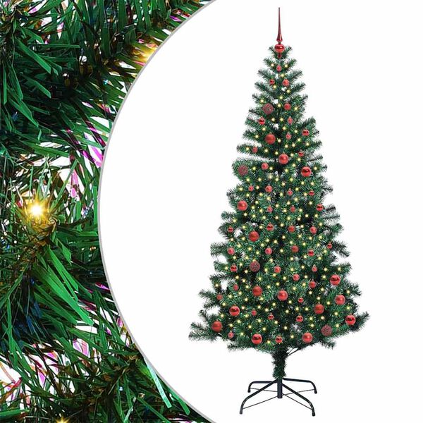 vidaXL Albero di Natale artificiale con luci integrate Verde 210 cm