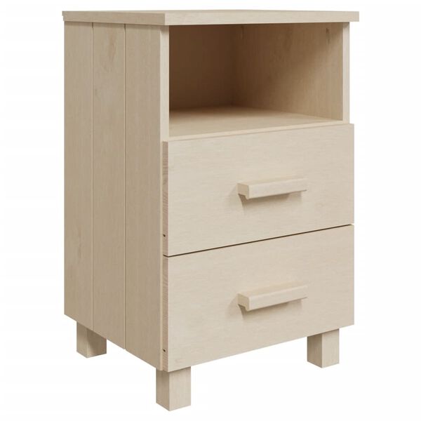vidaXL Comodini HAMAR 2 pz ambra 40x35x62 cm Legno Massello di Pino