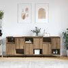 vidaXL Credenza 3 pcs Rovere artigianale 60 x 35 x 70 cm