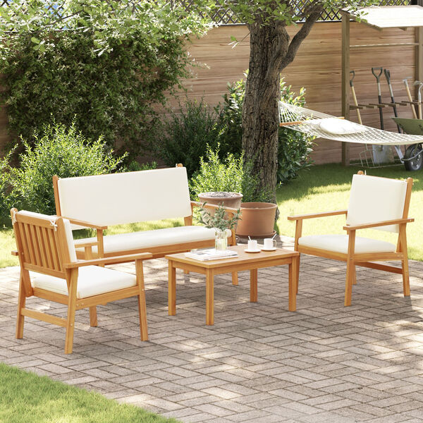 vidaXL Set Divano da Giardino con cuscino 4 pcs Marrone 75 x 45 x 38cm