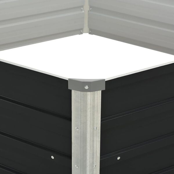 vidaXL Fioriera Antracite 129x129x45 cm in Acciaio Zincato