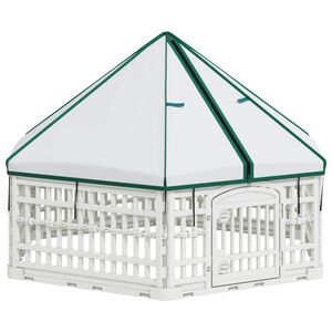 vidaXL Panchetto per Cani a 6 Pannelli 122 x 106,5 x 82 cm Plastica