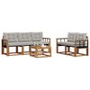 vidaXL Set di divani da esterno 6 pcs Grigio Naturale e Chiaro