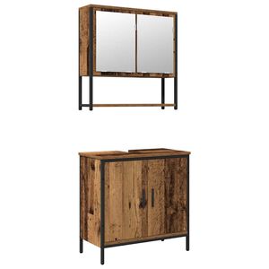 vidaXL Set di mobili per il bagno 2 pz Marrone 60 x 30 x 60 cm