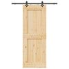 vidaXL Porta Scorrevole con Set Hardware 85x210 cm Legno Massello Pino