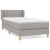 vidaXL Giroletto a Molle con Materasso Grigio Chiaro100x200 cm Tessuto