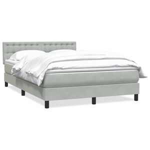 vidaXL Giroletto a Molle con Materasso Grigio Chiaro 160x220cm Velluto