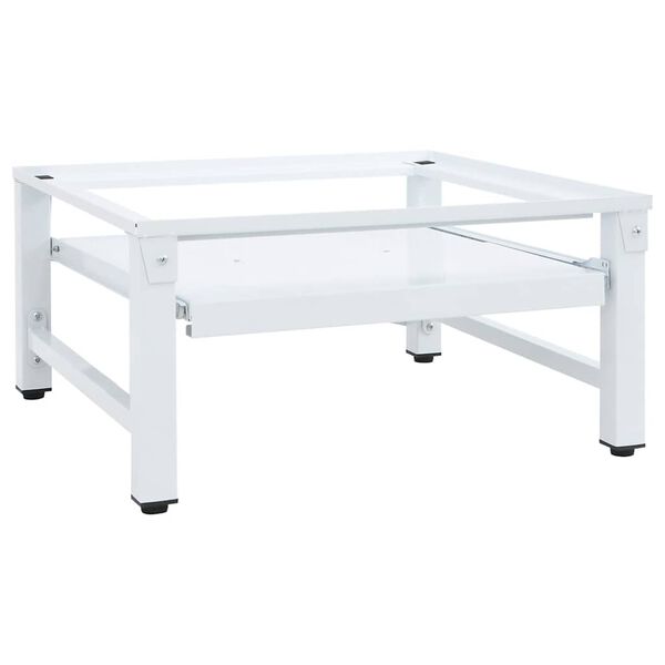 vidaXL Supporto Lavatrice e Asciugatrice con Mensola Estraibile Bianco