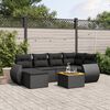 vidaXL Set Divani da Giardino con Cuscini 7pz Nero Polyrattan