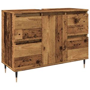 vidaXL Mobile da Bagno Legno Antico 80x33x60 cm in Legno Multistrato