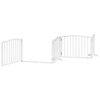 vidaXL Cancello Cani Porta Pieghevole Bianco 6 Pannelli 480 cm Pioppo