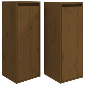 vidaXL Pensili 2 pz Marrone Ambra 30x30x80cm in Legno Massello di Pino