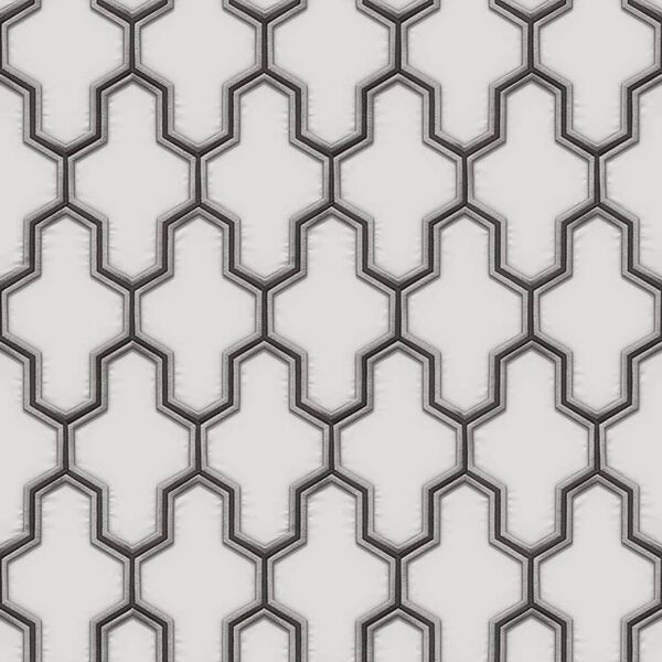 DUTCH WALLCOVERINGS Carta da Parati Geometric Bianco e Nero