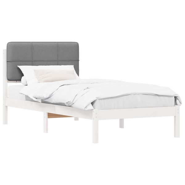 vidaXL Letto con Testiera Rivestita Grigio chiaro 80 x 200 cm